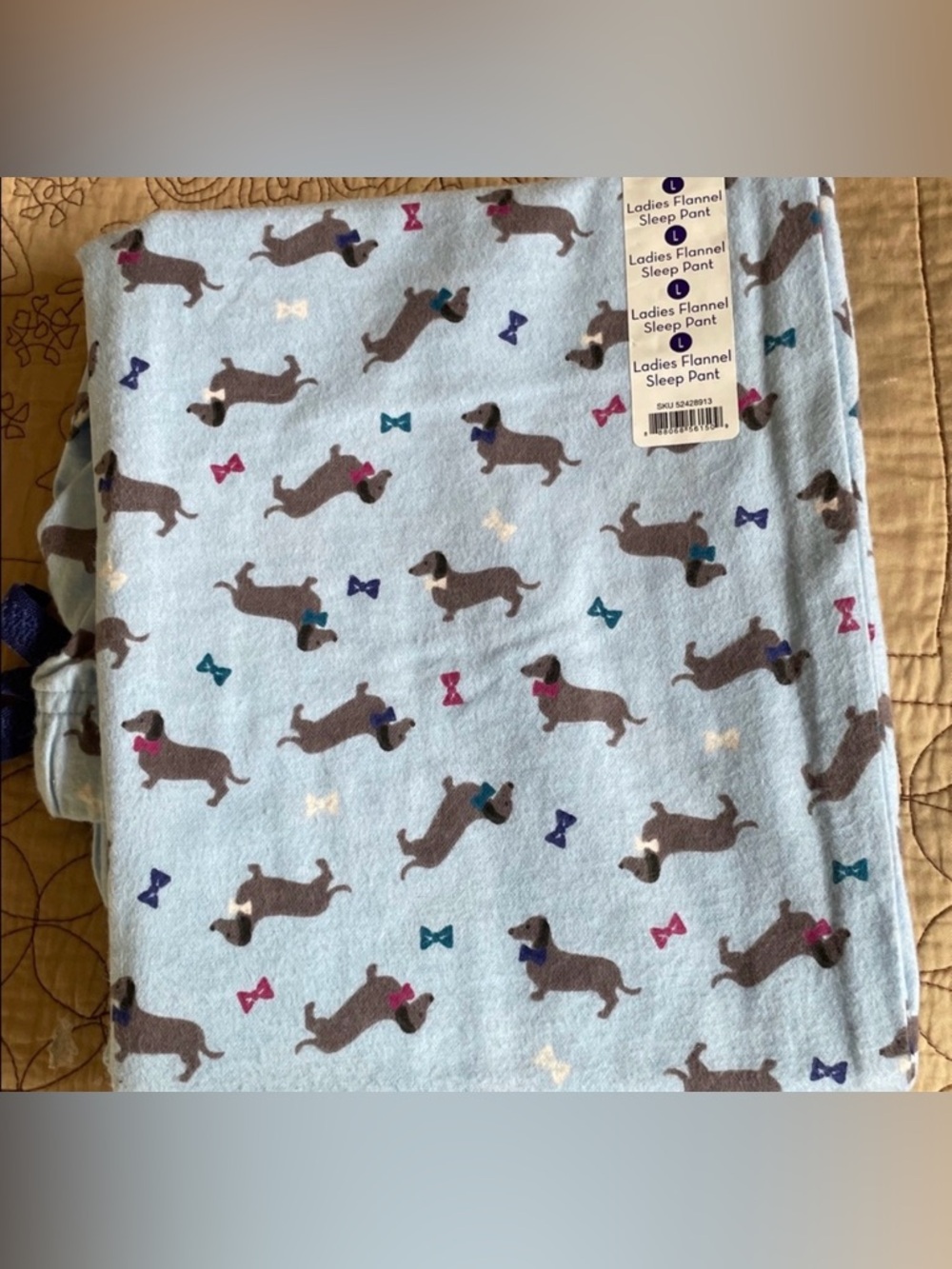 Dachshund flannel lady size large sleep pant